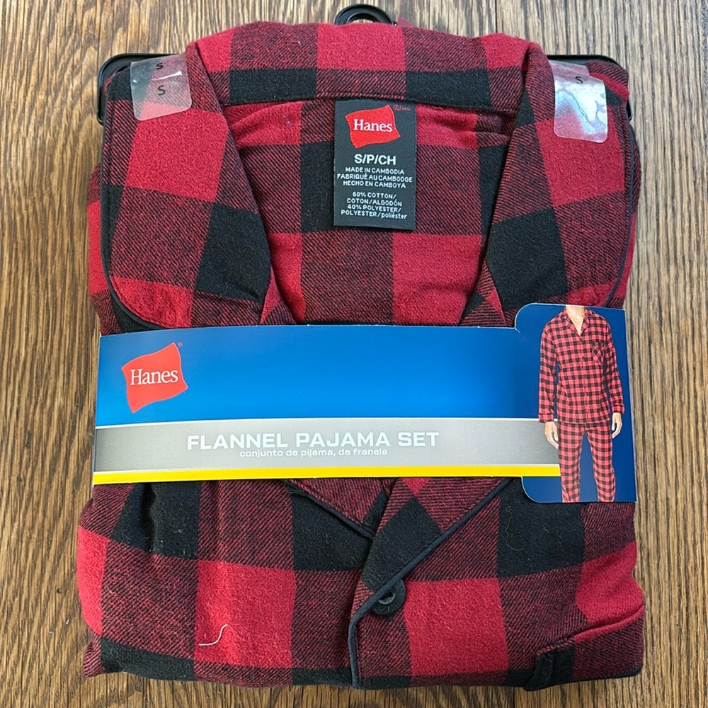 Hanes Red and Black Flannel Pajama Set